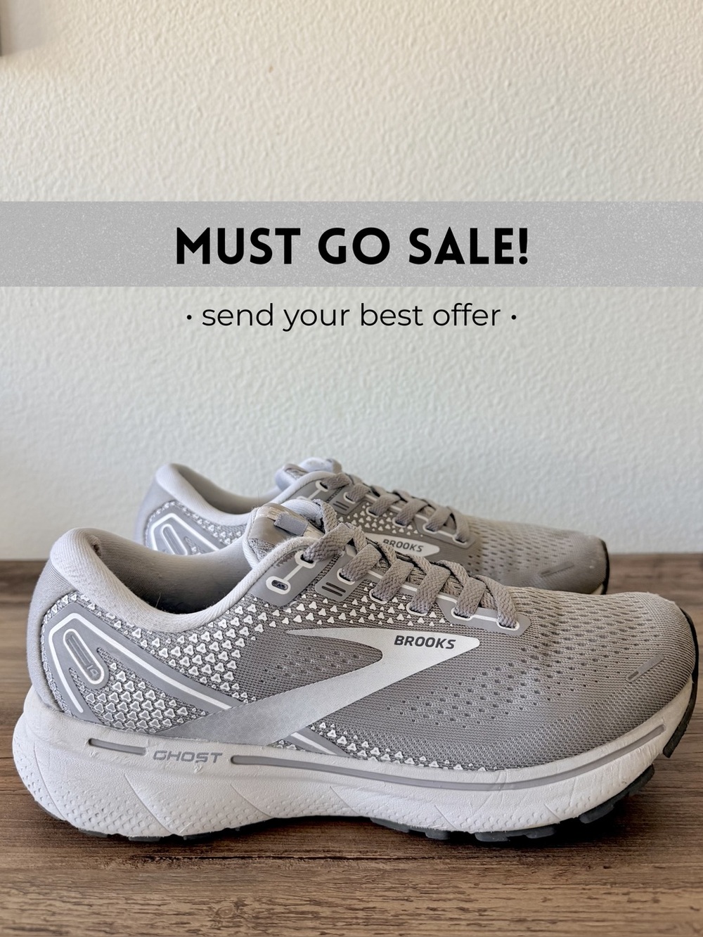 Brooks Women’s Ghost 14 Running Shoes (Alloy/Grey/Oyster) Size 10 Medium-B